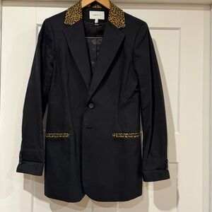 Current Elliot Black Blazer with Leopard Accents. Size 1